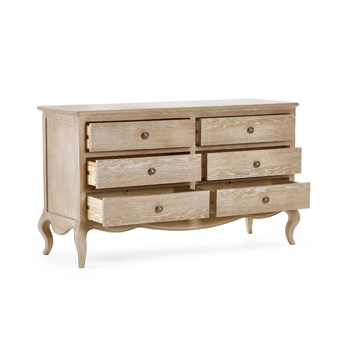 Alda Oak Wood Chest of Drawers Wide